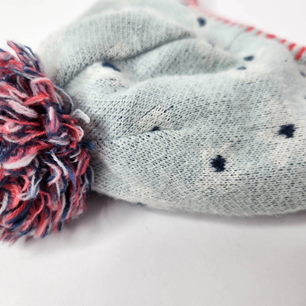 The North Face Kids' Pom-Pom Beanie Winter Hat Gray and Red XS 6-24 Month - Picture 5 of 9